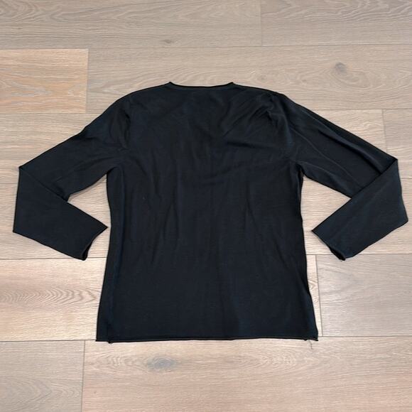 GRACE ELEMENTS Black Acrylic V Neck Long Sleeve Pullover Sweater Top Size XL - Picture 2 of 10